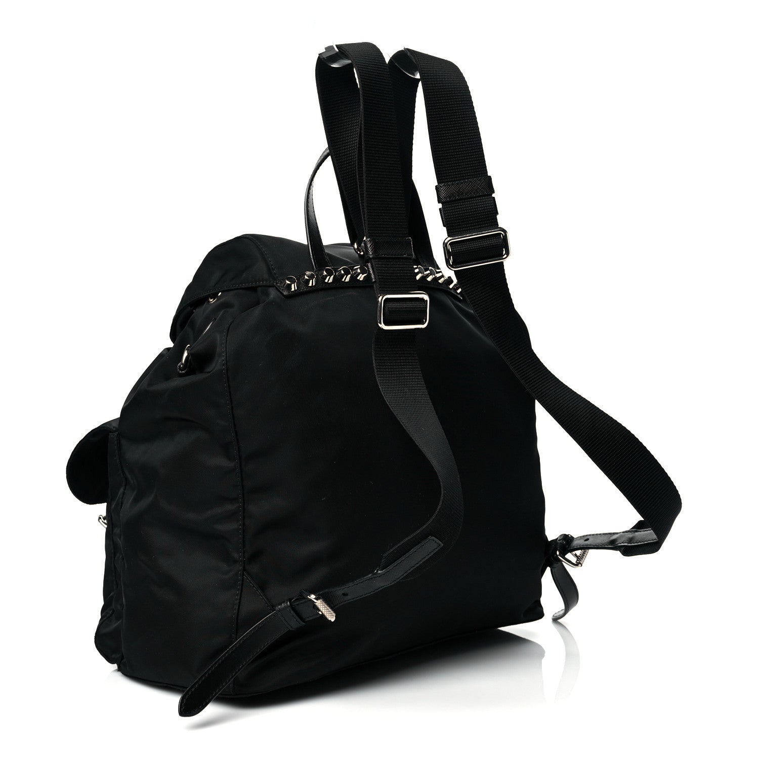 Prada Nylon New Vela Studded Backpack Black 3 of 10