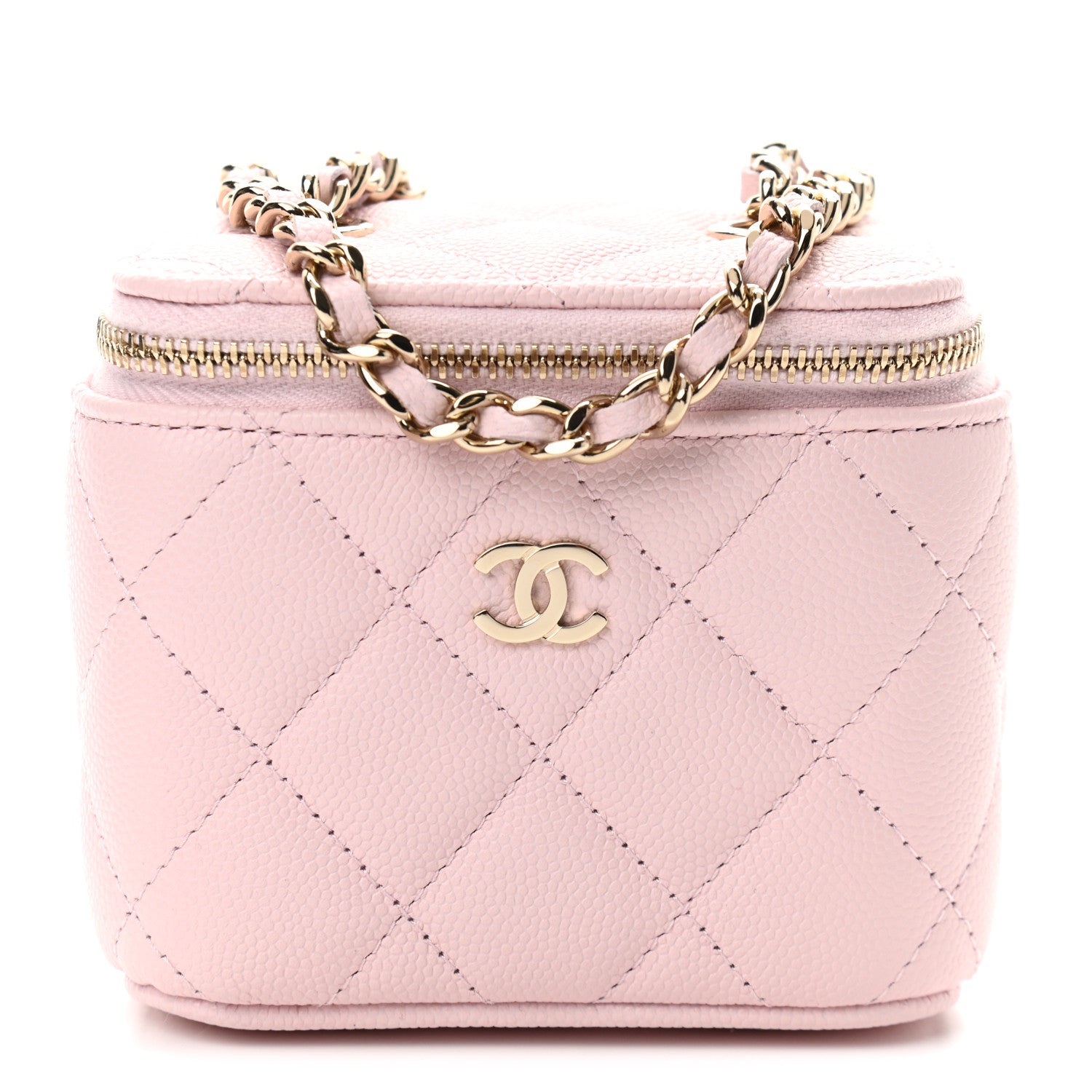 Chanel Caviar Quilted Mini Vanity Case With Chain Light Pink 1 of 10