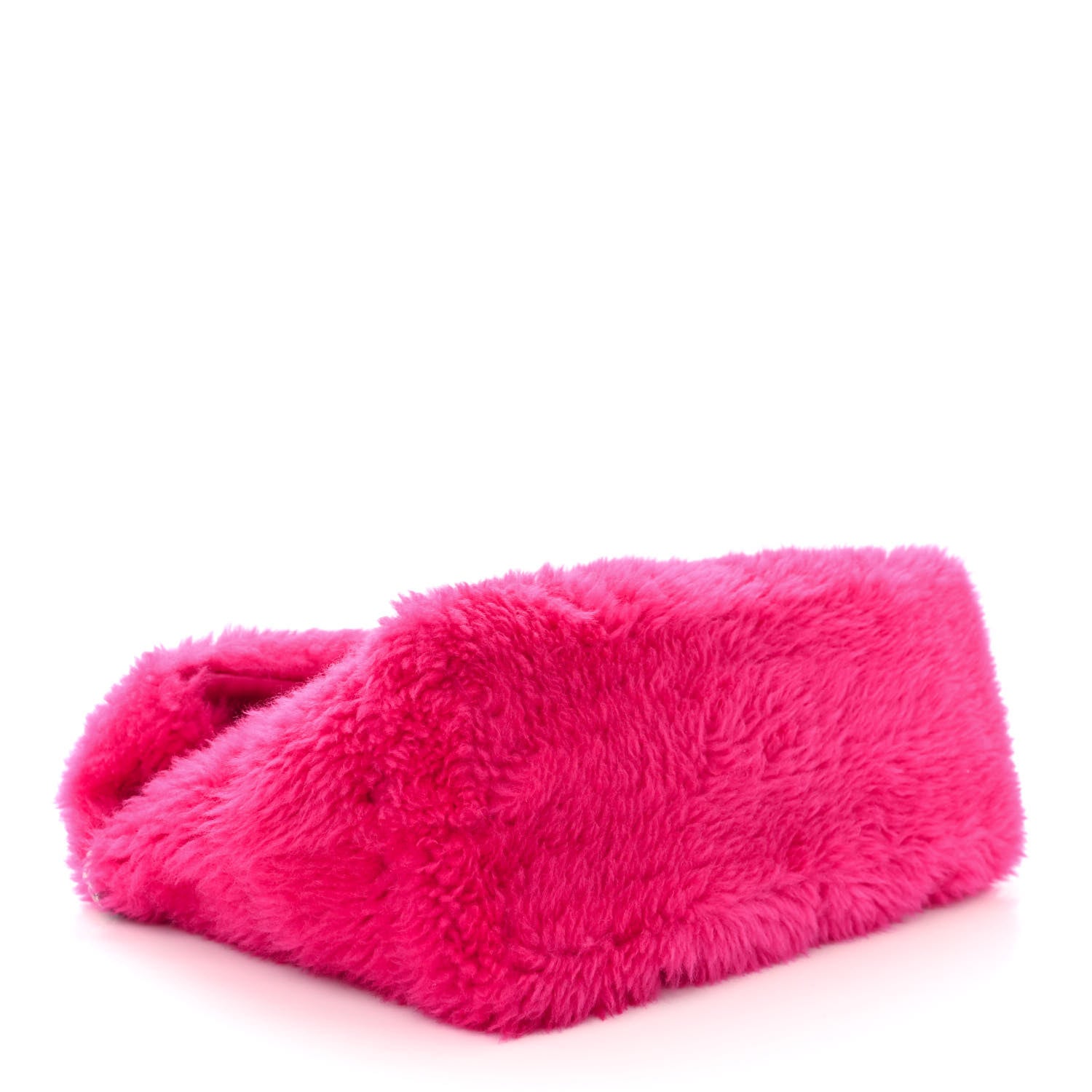 Saint Laurent Merino Shearling Lambskin Quilted Small Loulou Puffer Monogram Chain Satchel Fuchsia 4 of 10