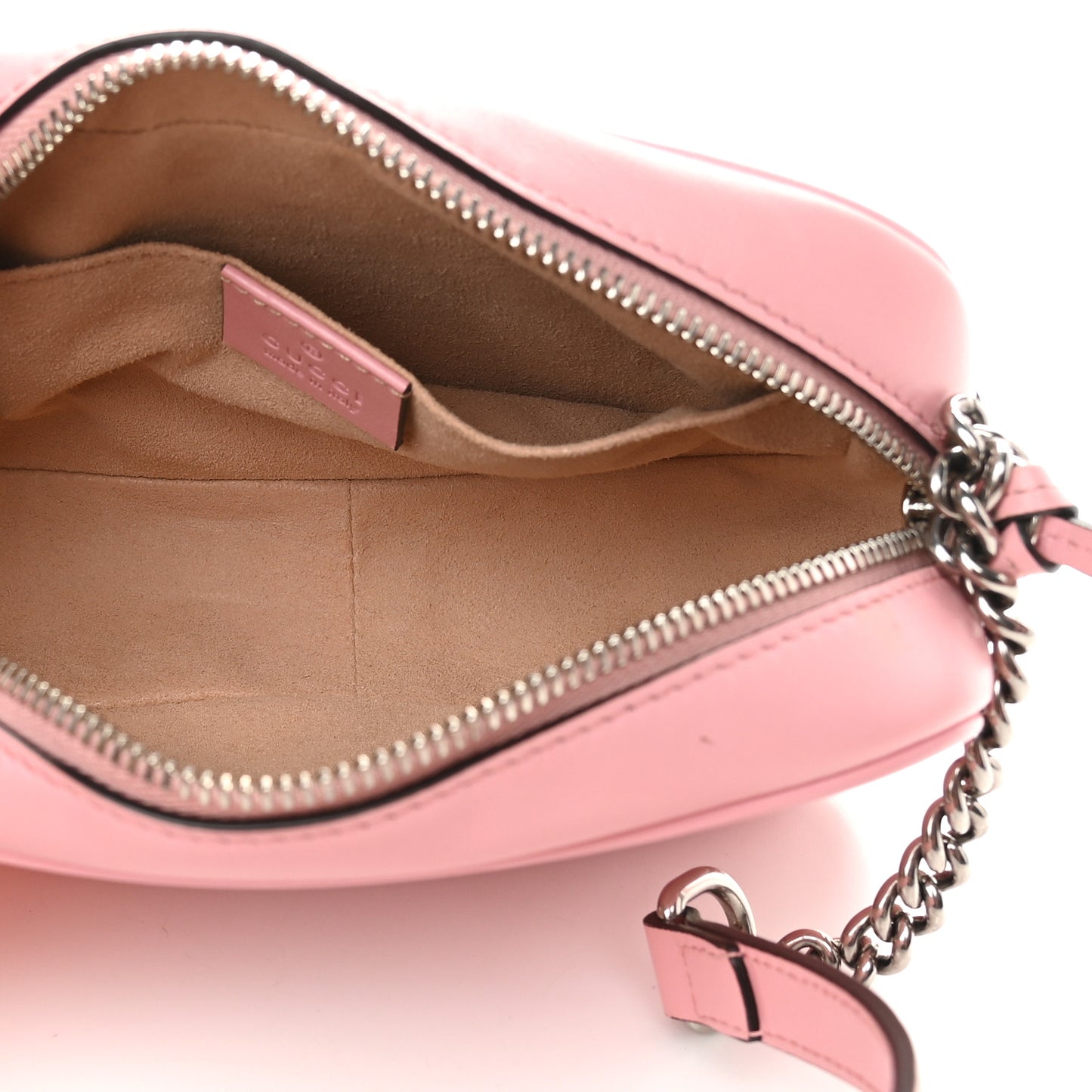 Calfskin Matelasse Mini GG Marmont Chain Shoulder Bag Wild Rose