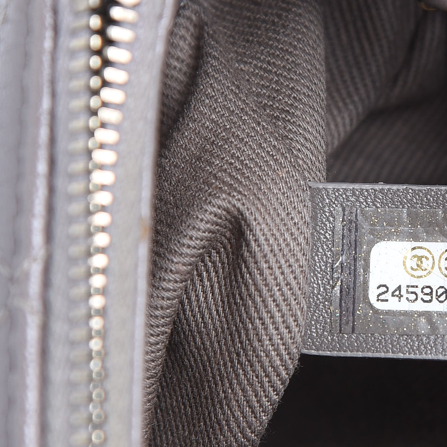 Shiny Calfskin Goatskin Quilted Small Coco Curve Messenger Flap Grey