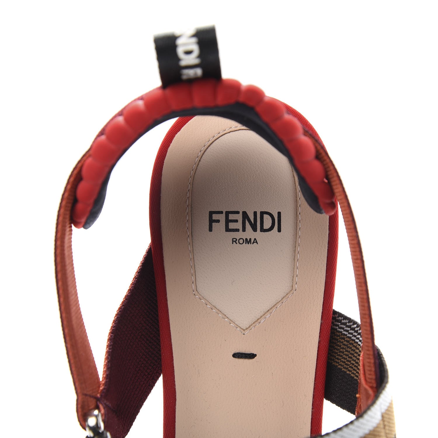 Fendi Technical Mesh Colibri 55mm Slingback Pumps 39.5 Fragola Mou Fango Ruggine 7 of 9