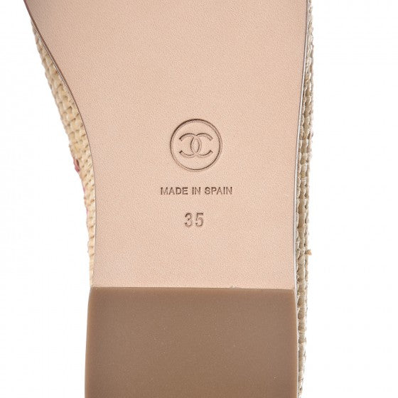 Chanel Lambskin Grosgrain CC Espadrilles 35 Pink Black 7 of 10