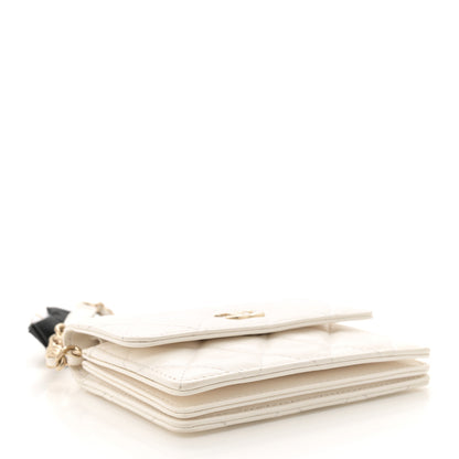 Chanel Lambskin Quilted My Chanel Lady Card Holder On Chain White 4 of 11