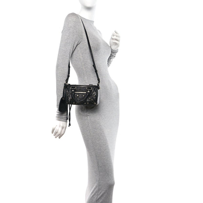 Balenciaga Agneau Arena Crystal Neo Nano Cagole Handbag Black 2 of 12