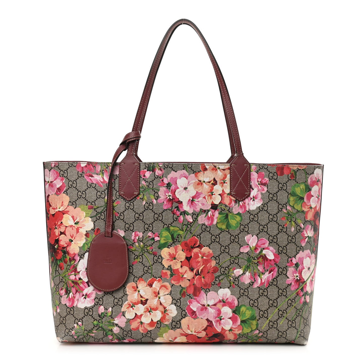 GG Supreme Monogram Blooms Medium Reversible Tote Beige Multicolor Dry Rose