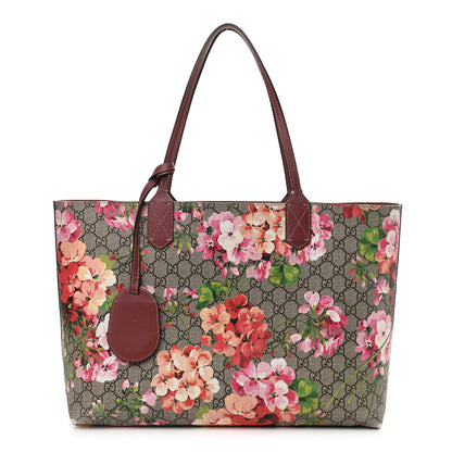 Gucci GG Supreme Monogram Blooms Medium Reversible Tote Beige Multicolor Dry Rose 1 of 24