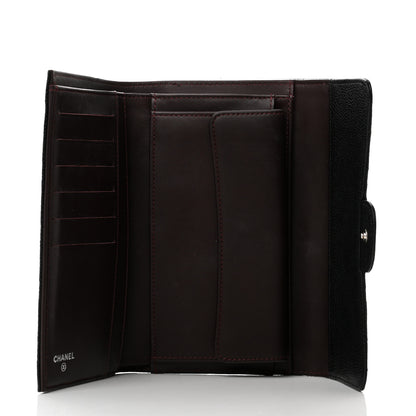 Chanel Caviar Quilted Large Gusset Flap Wallet Black 5 of 9