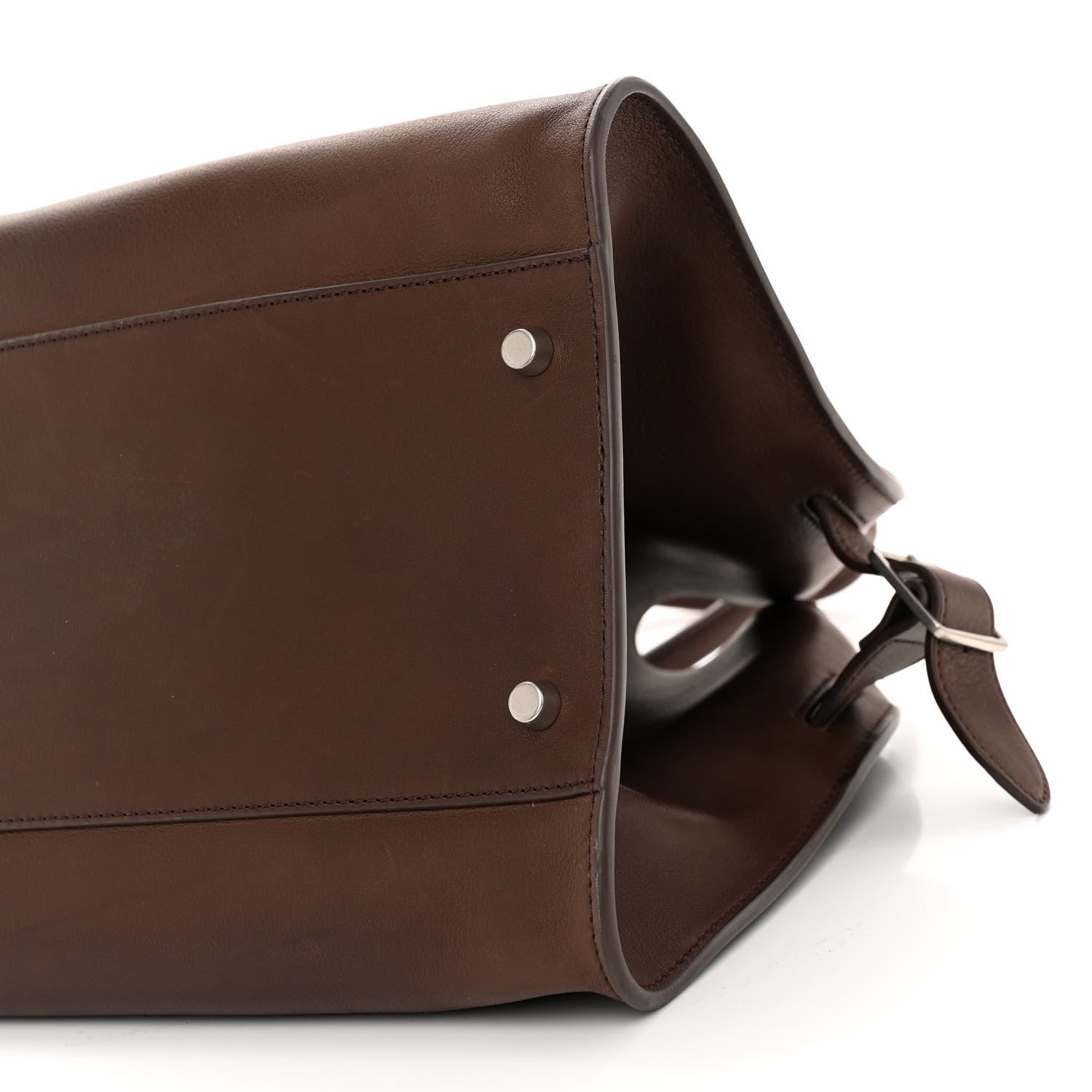 The Row Polished Saddle Calfskin EW Margaux Dark Chocolate 9 of 9