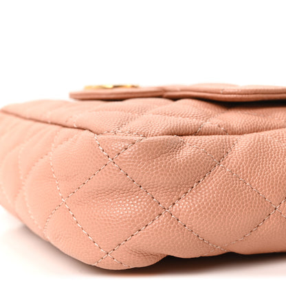 Chanel Caviar Quilted Small Wavy CC Hobo Coral 10 of 10