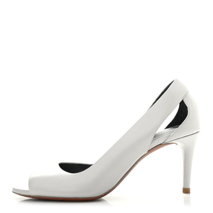 Balenciaga Calfskin Cutout Peep Toe Pumps 35 White 1 of 8