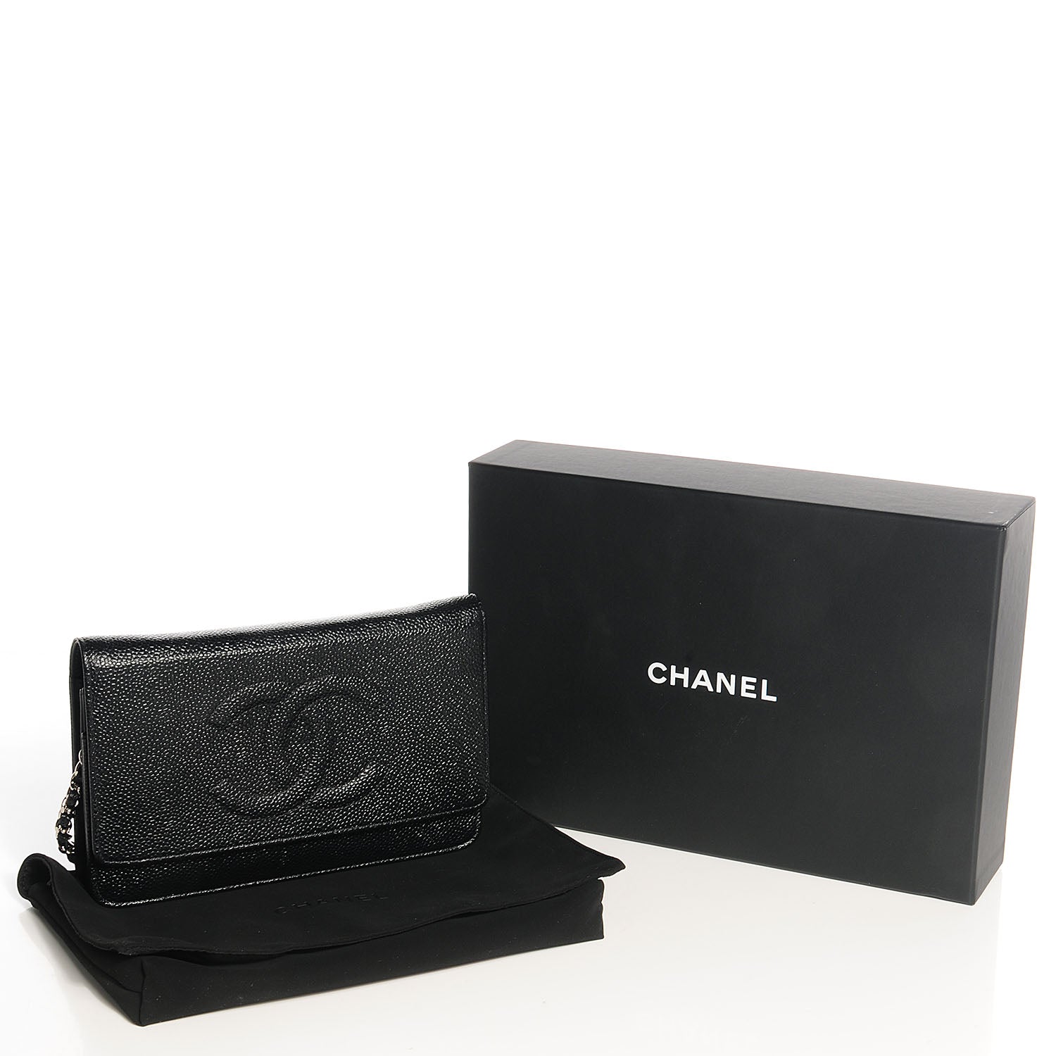 Chanel Caviar Timeless CC Wallet on Chain WOC Black 5 of 9