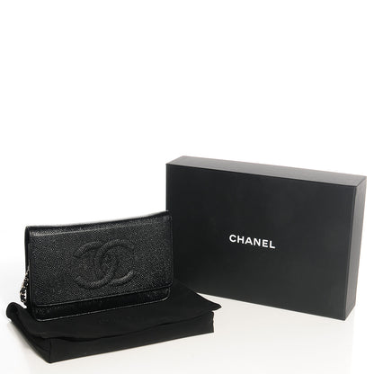 Chanel Caviar Timeless CC Wallet on Chain WOC Black 5 of 9