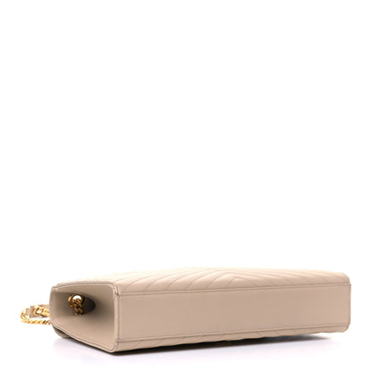 Saint Laurent Grain De Poudre Matelasse Chevron Large Monogram Satchel Nude Powder 3 of 7