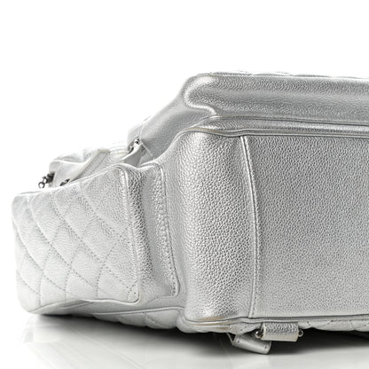 Chanel Metallic Grained Calfskin Quilted Large Casual Rock Backpack Silver 8 of 12