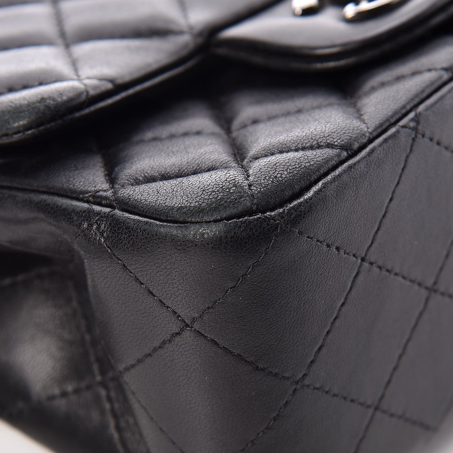 Lambskin Quilted Mini Square Flap Black