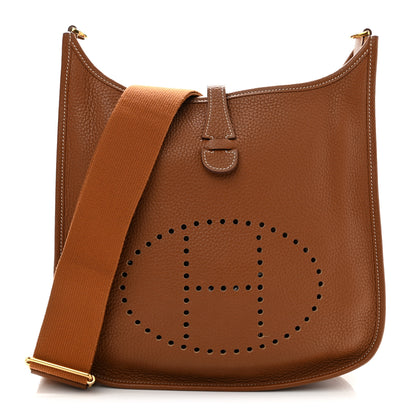 Hermes Taurillon Clemence Evelyne III PM Gold 1 of 10