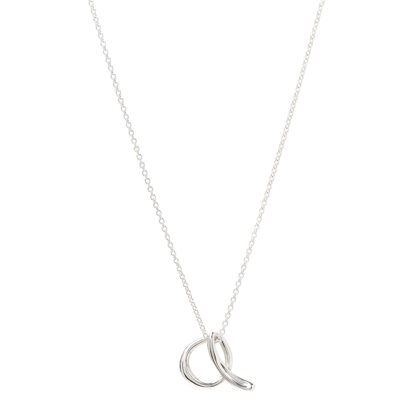 Sterling Silver Elsa Peretti Letter A Pendant Necklace