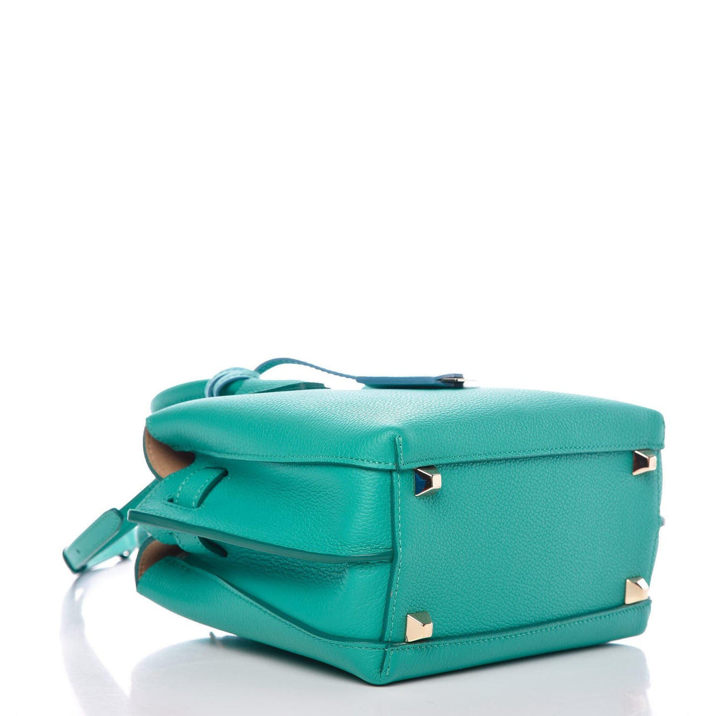 Grained Calfskin Mini Milla Tote Oasis Green