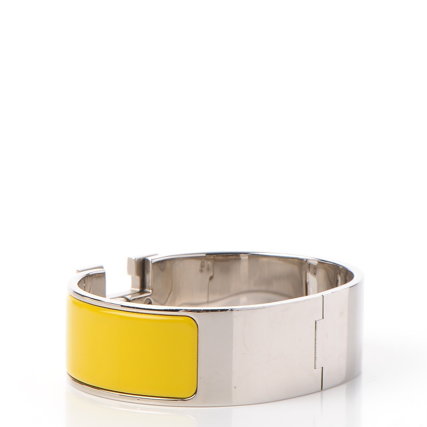 Hermes Enamel Clic Clac H Wide Bracelet GM Jaune Soleil 3 of 4