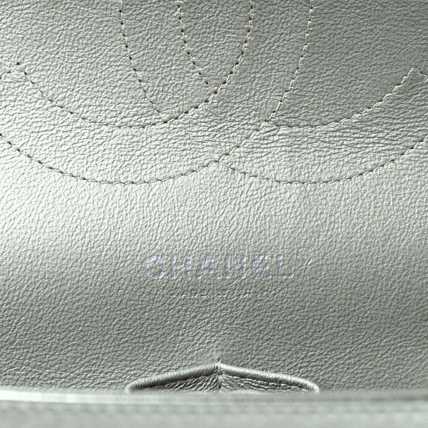 Metallic Lambskin Quilted Jumbo Double Flap Green