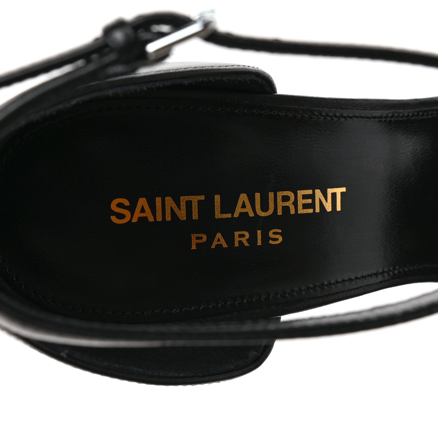 Saint Laurent Calfskin Opyum 110 Sandals 38.5 Black Silver 7 of 8