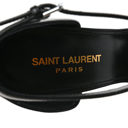 Saint Laurent Calfskin Opyum 110 Sandals 38.5 Black Silver 7 of 8