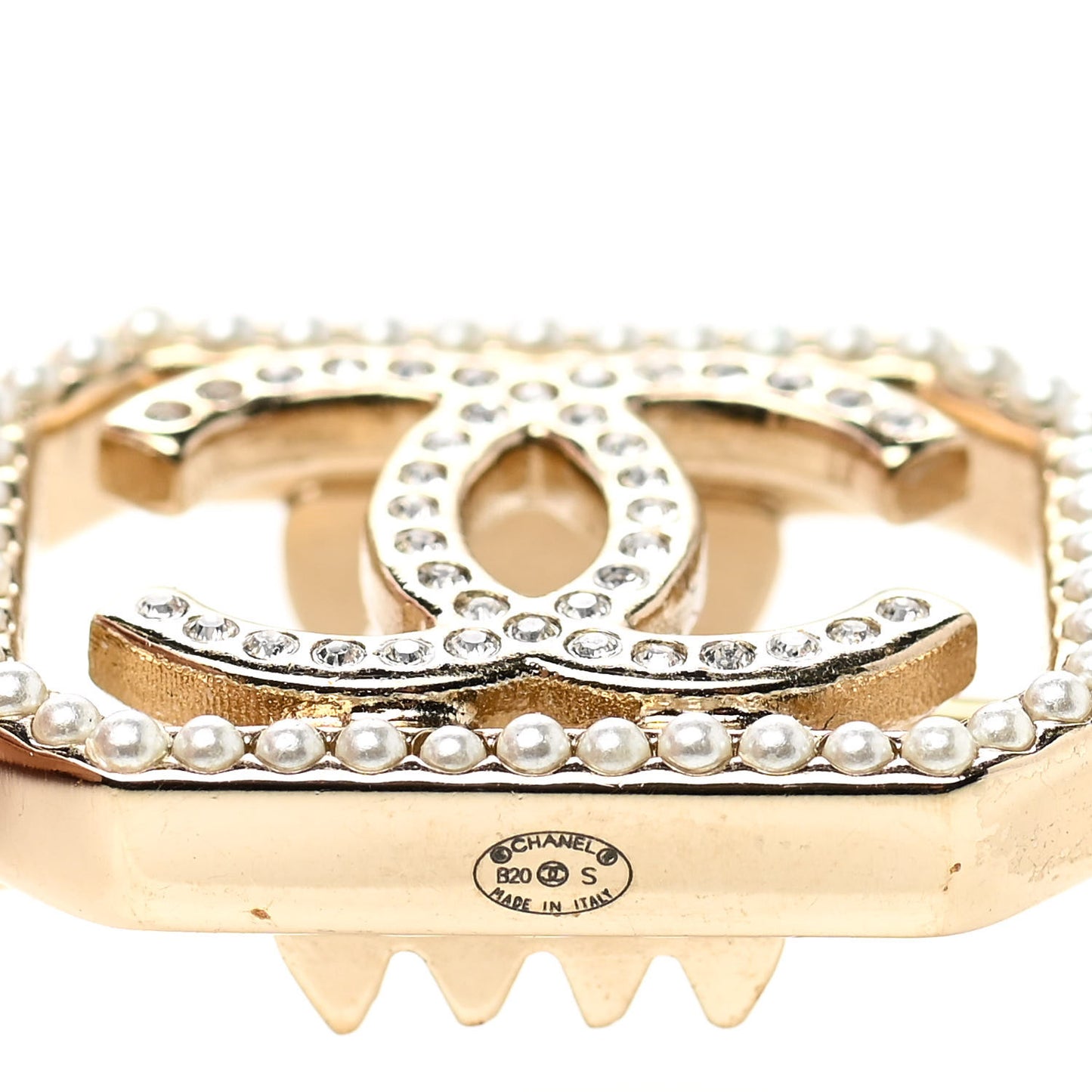 Crystal Chain CC Vendome Hair Clip Barrette Gold
