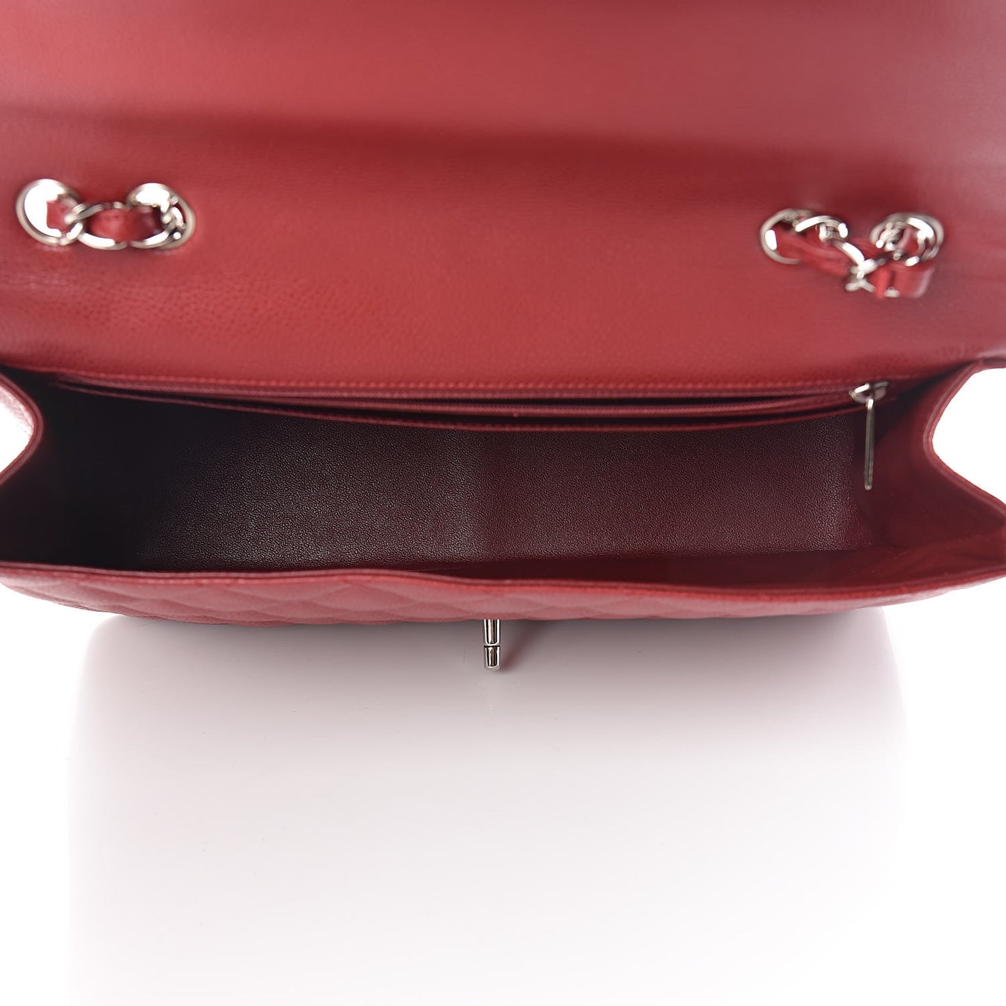 Caviar Quilted Jumbo Single Flap Red