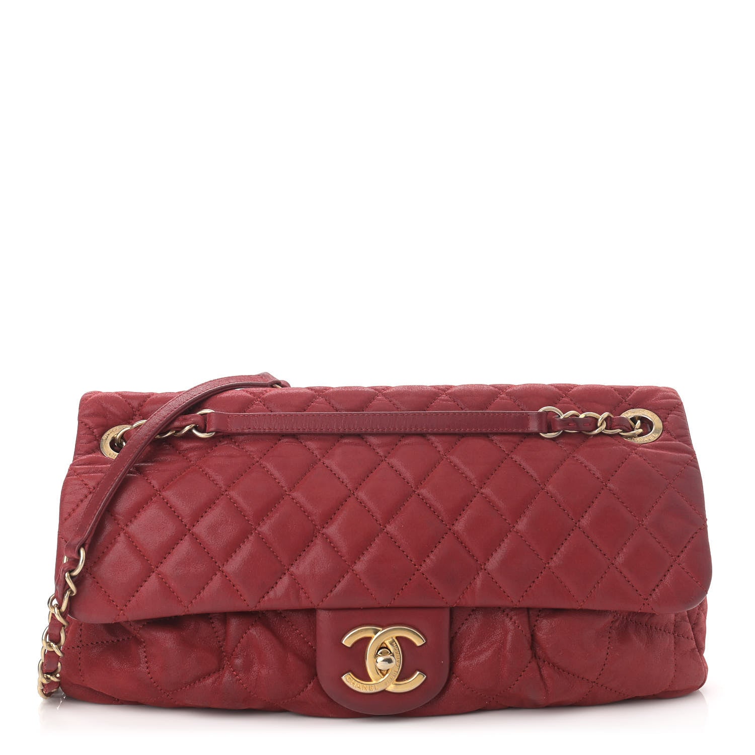 Chanel Iridescent Calfskin Large Chic Quilt Flap Red 1 of 11