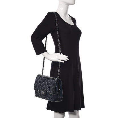 Chanel Patent Quilted Jumbo Double Flap Navy 2 of 14