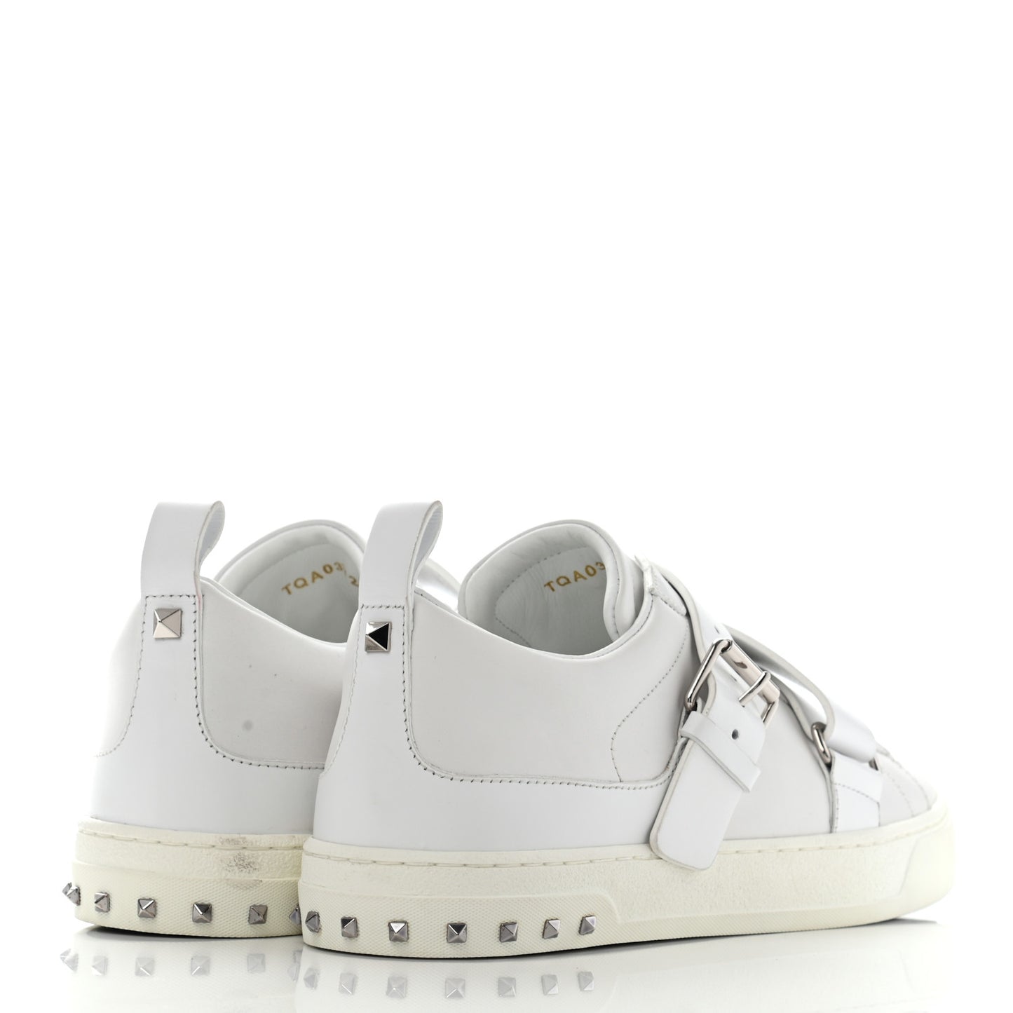 Calfskin Mens V Punk Low Top Sneakers 40 White