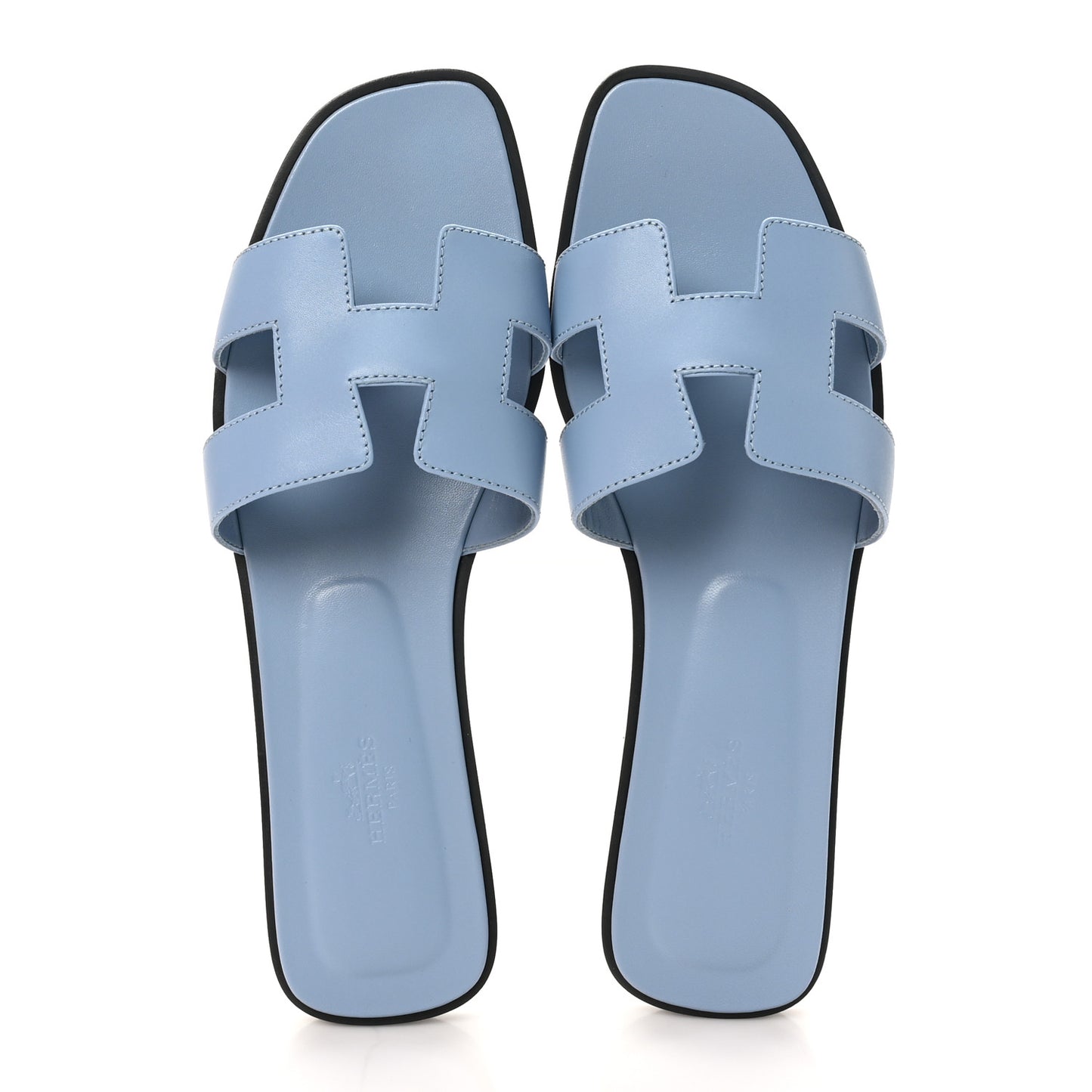 Box Calfskin Oran Sandals 40.5 Light Bleu