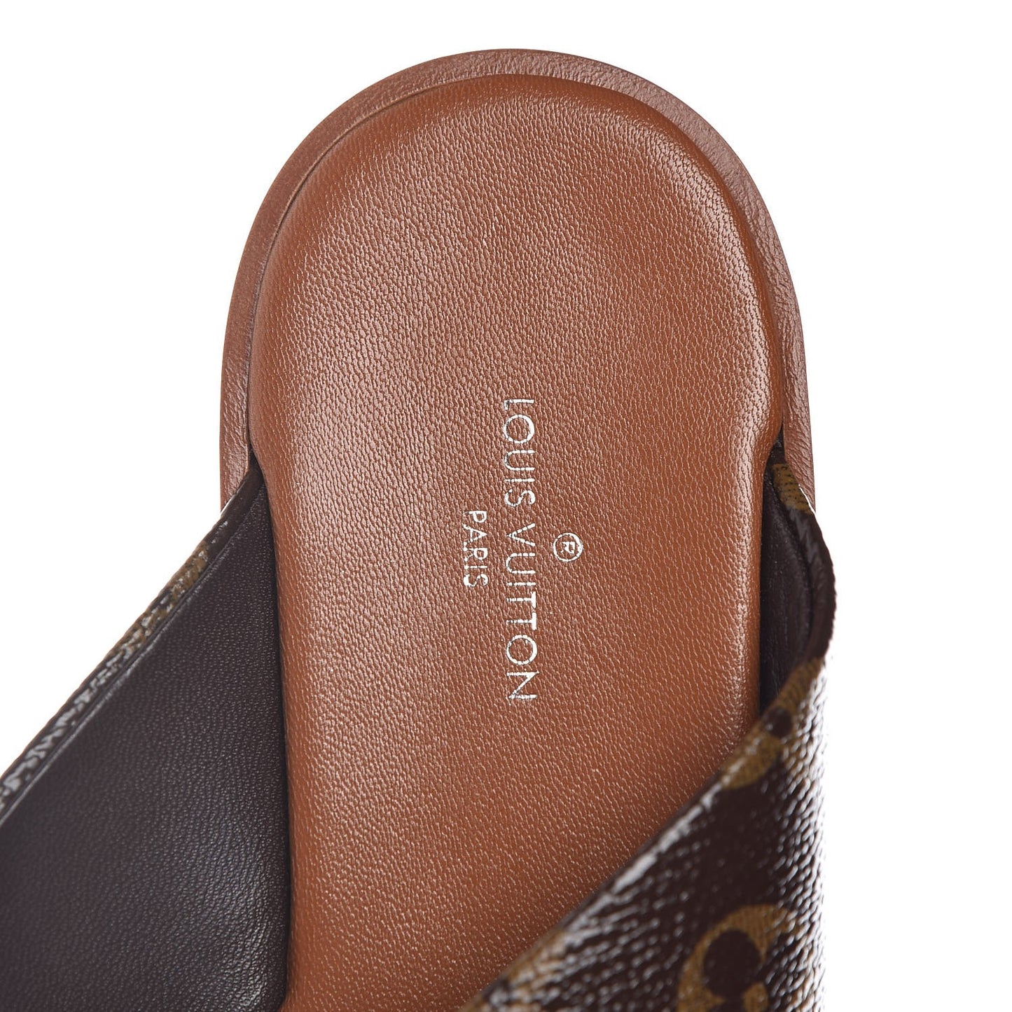 Monogram Panorama Flat Mules 36 Cacao