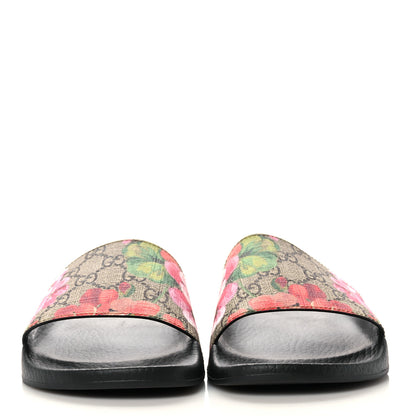 Gucci GG Supreme Monogram Blooms Slide Sandals 39 Beige Multicolor 2 of 9