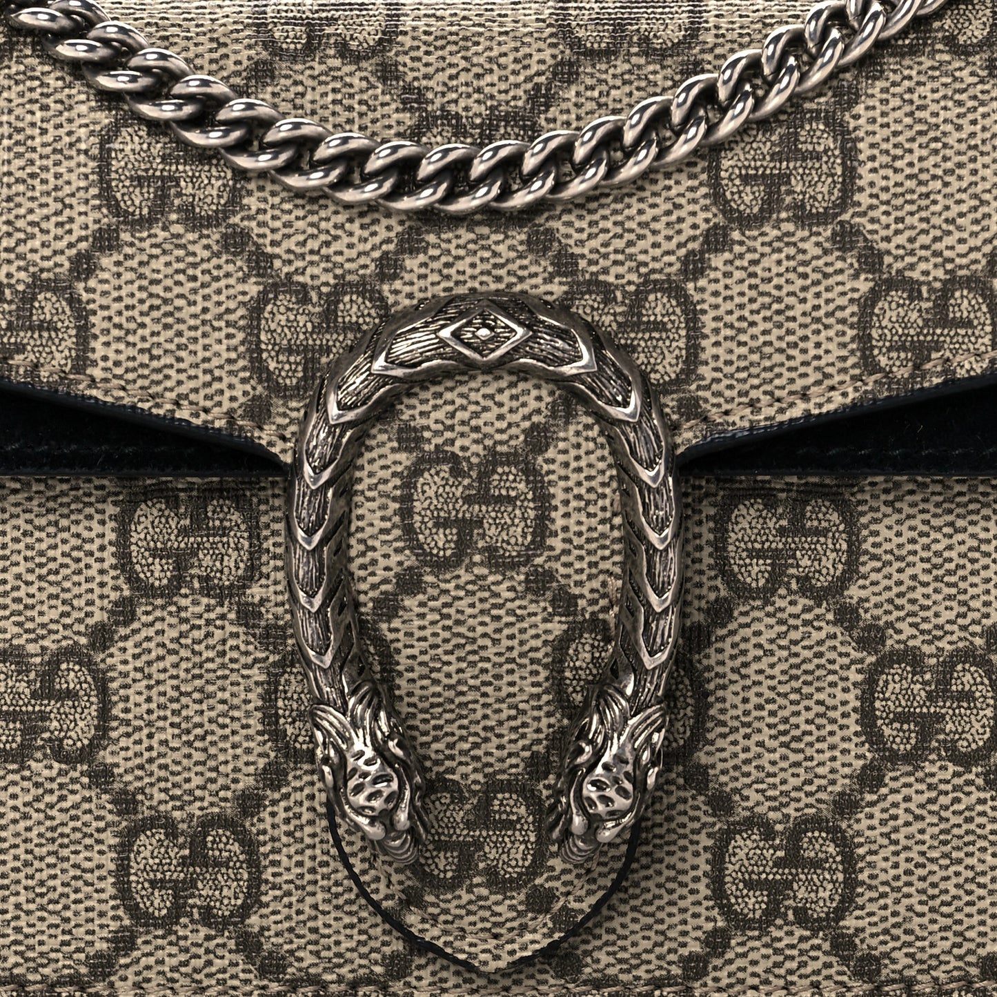 GG Supreme Monogram Super Mini Dionysus Shoulder Bag Black