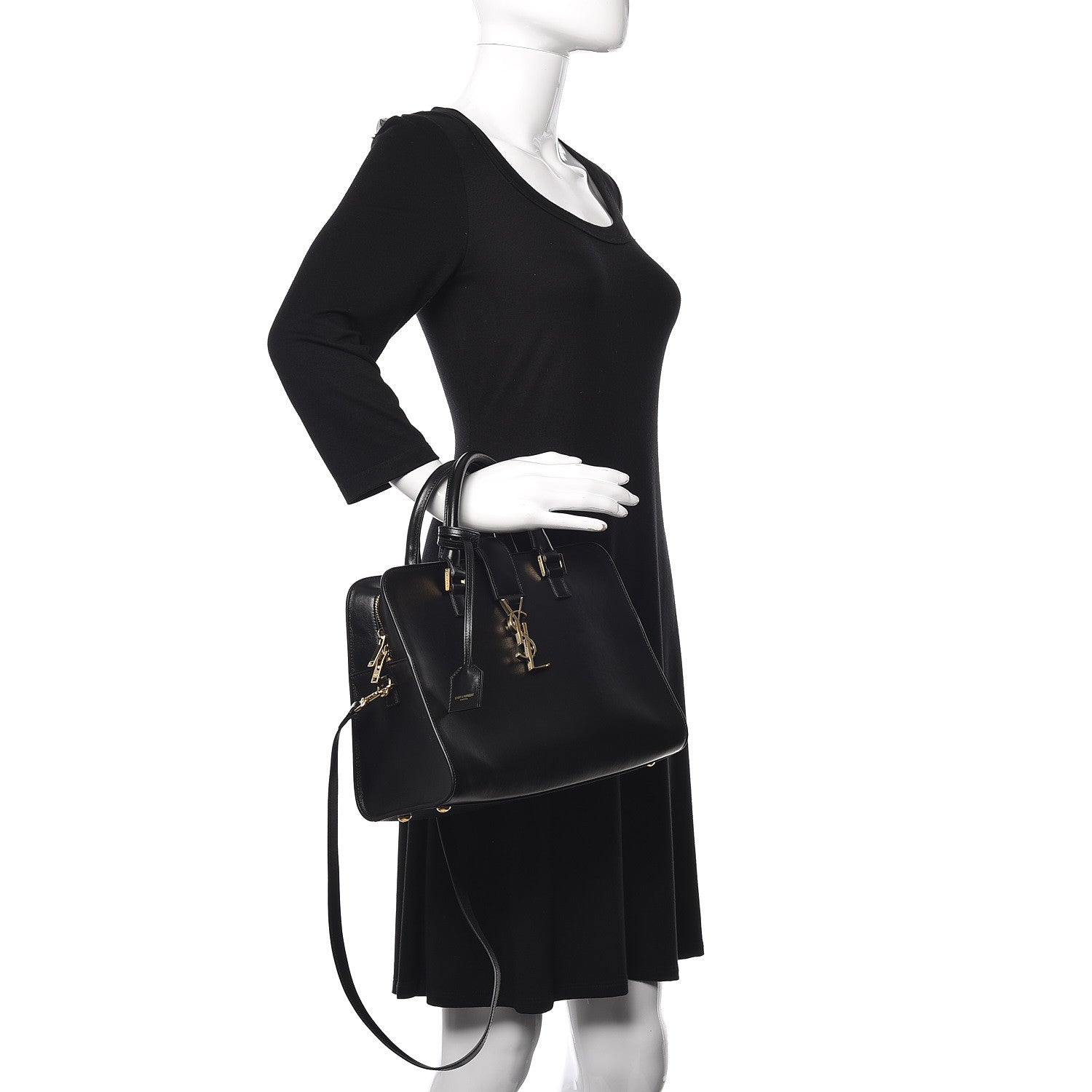 Saint Laurent Smooth Calfskin Small Monogram Cabas Black 3 of 11