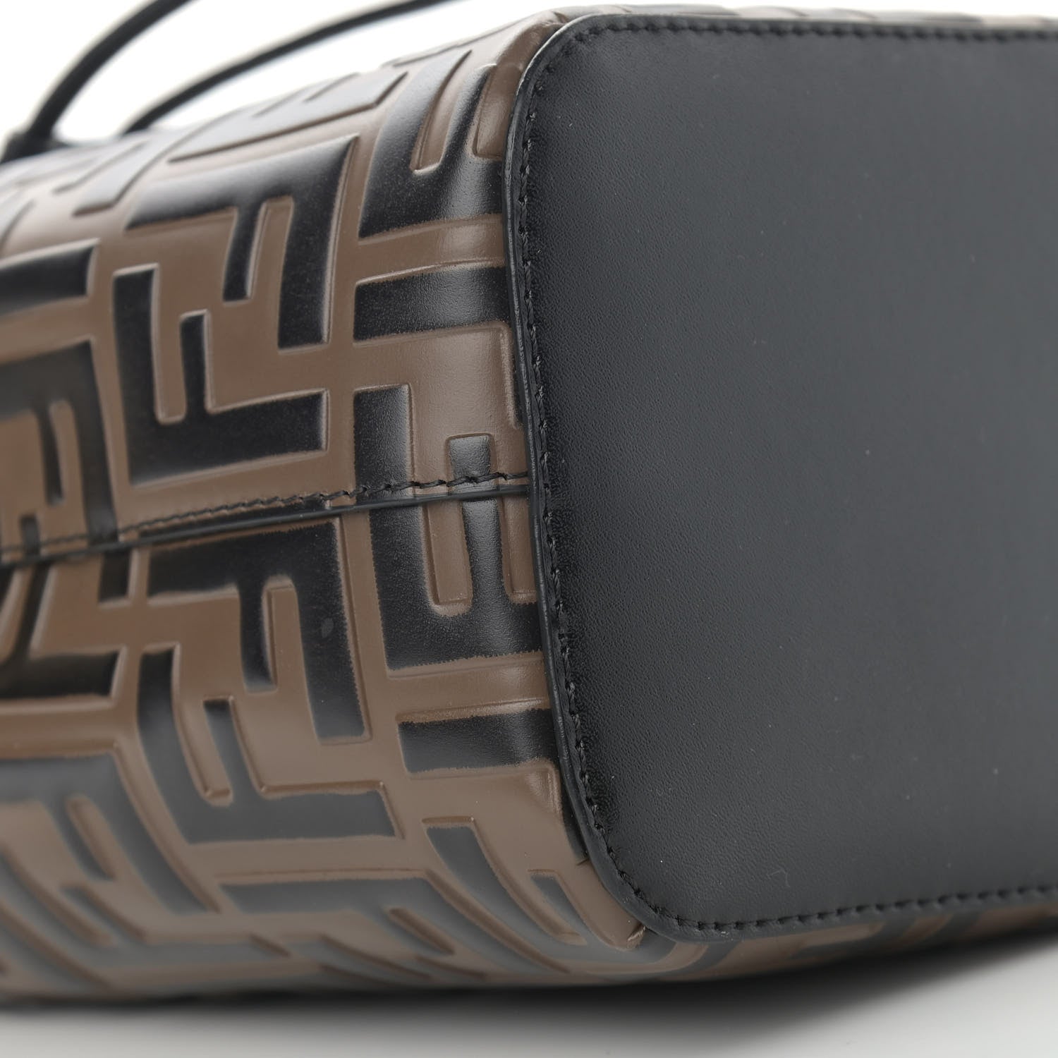 Fendi Vitello Liberty F is Fendi Bi-Color FF 1974 Embossed Mini Mon Tresor Bucket Bag Maya Black 9 of 10