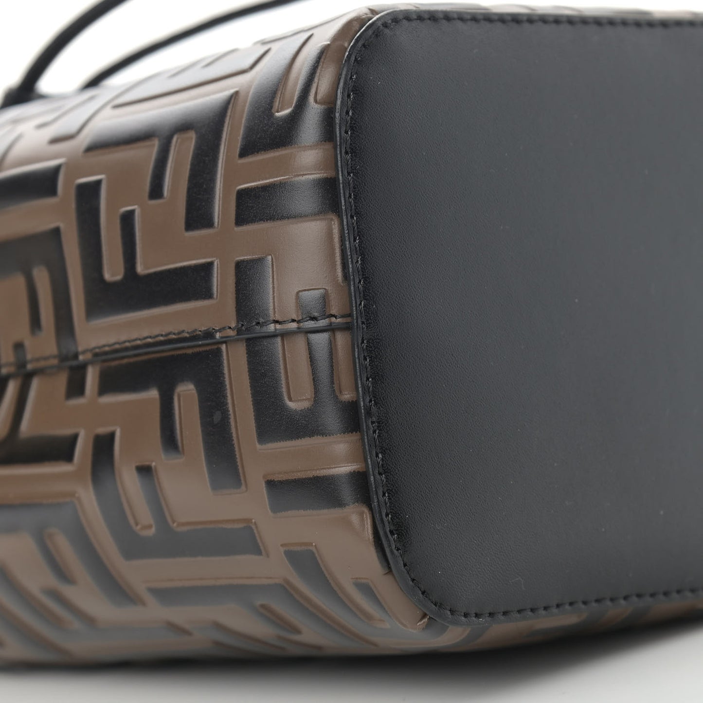 Vitello Liberty F is Fendi Bi-Color FF 1974 Embossed Mini Mon Tresor Bucket Bag Maya Black