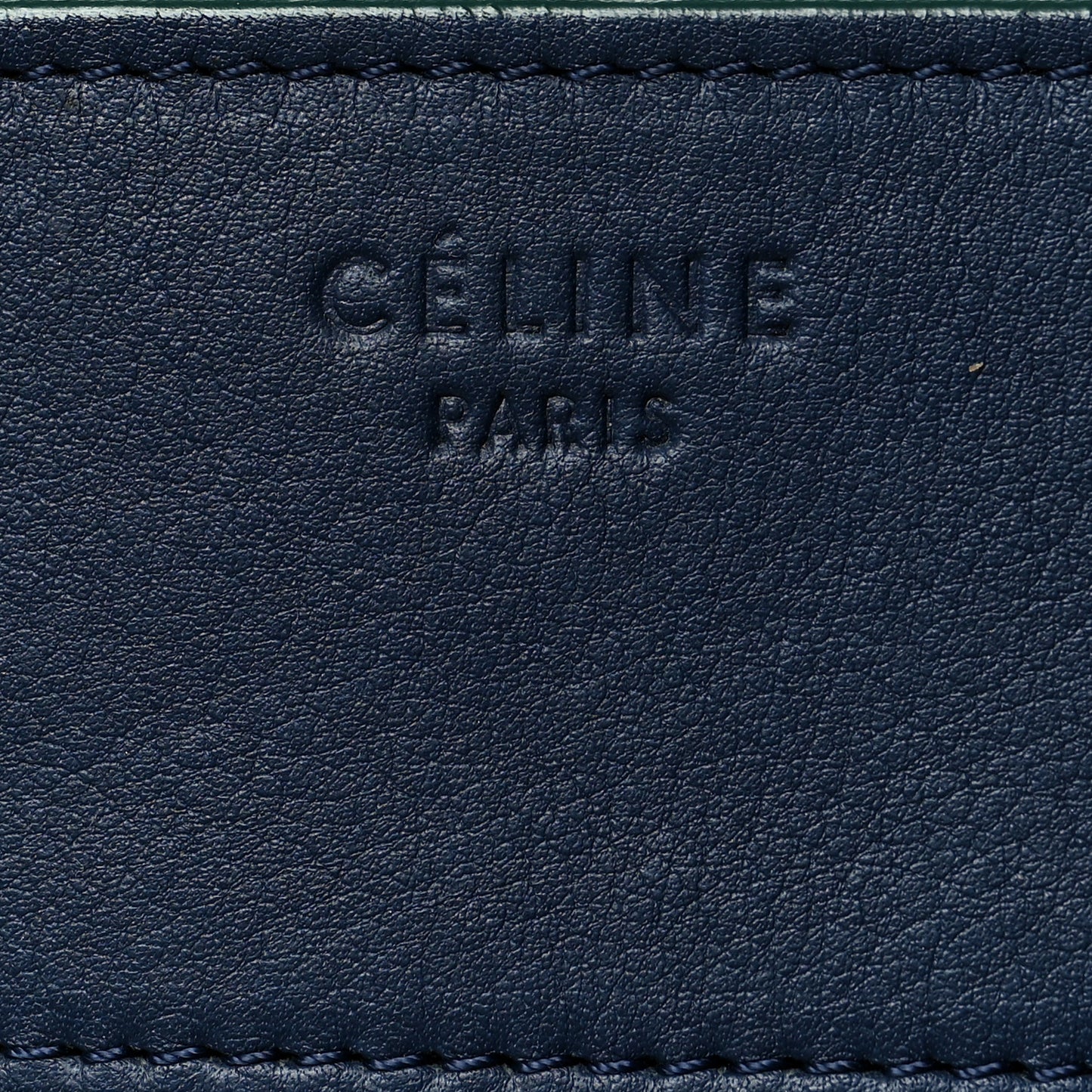Supple Calfskin Medium Phantom Luggage Navy Blue Green Trim