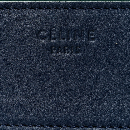 Celine Supple Calfskin Medium Phantom Luggage Navy Blue Green Trim 5 of 8