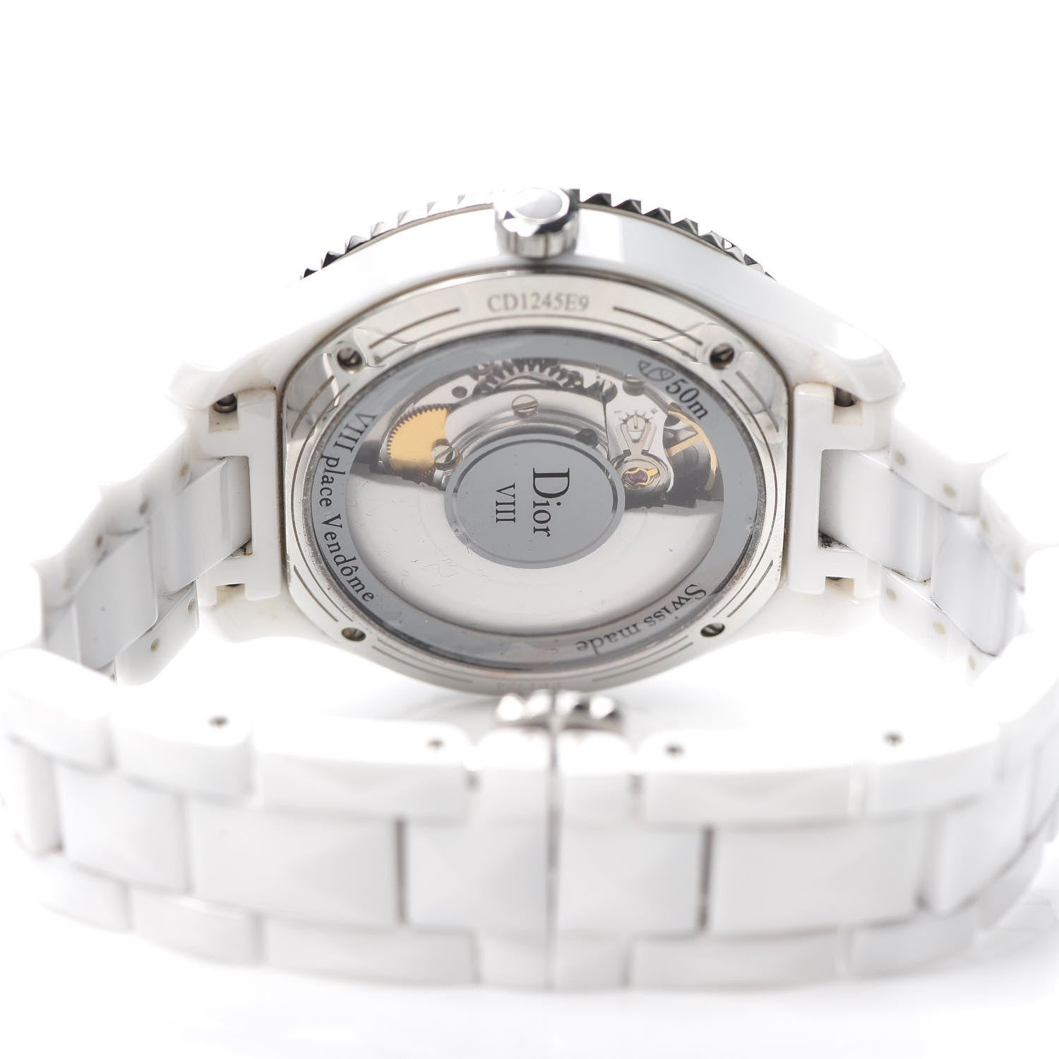 Christian Dior Stainless Steel Ceramic Diamond Bezel Mother of Pearl 38mm Dior VIII Automatic Watch White 4 of 6