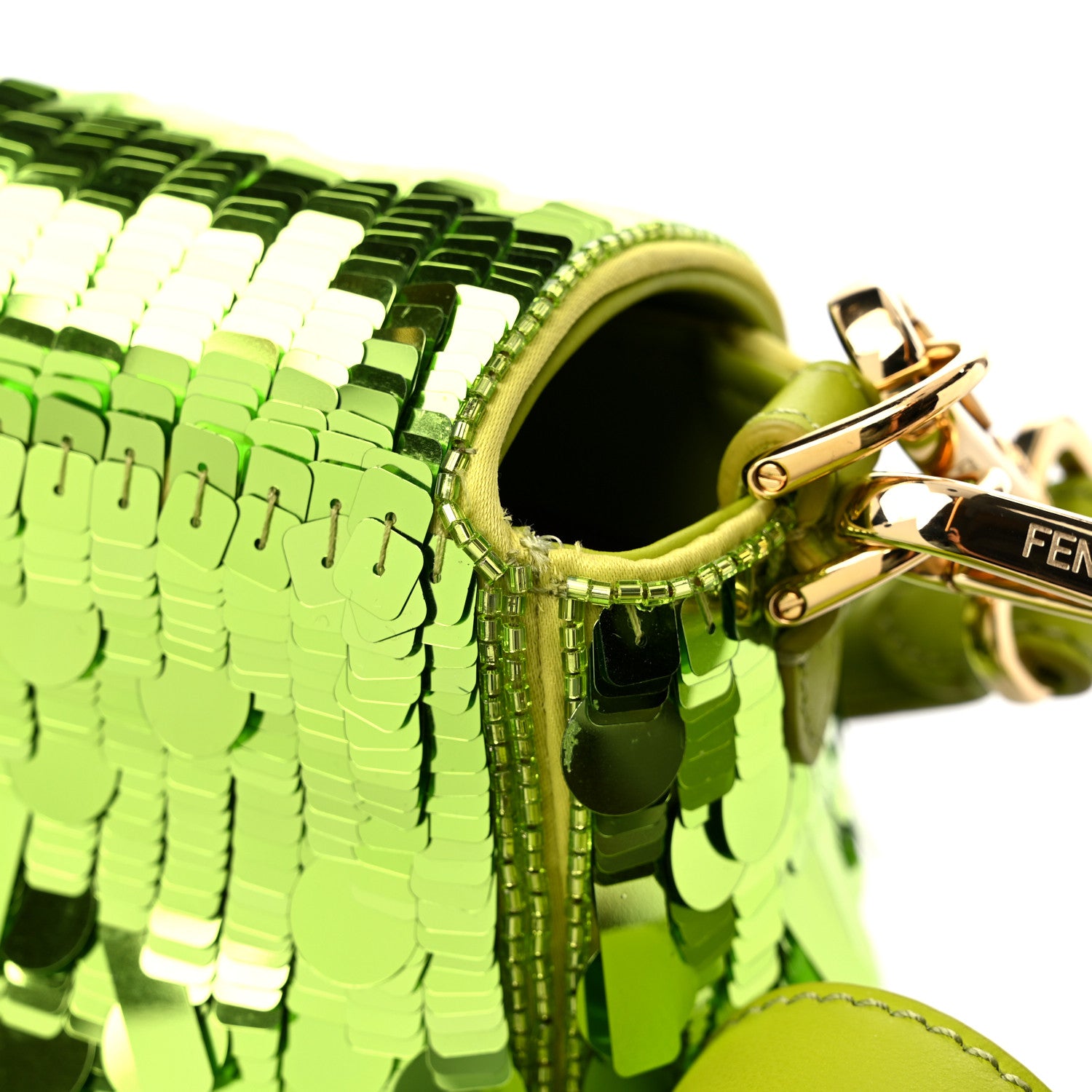 Fendi Sequin Paillettes Vitello Grace Sex and the City Baguette Wasabi 11 of 11