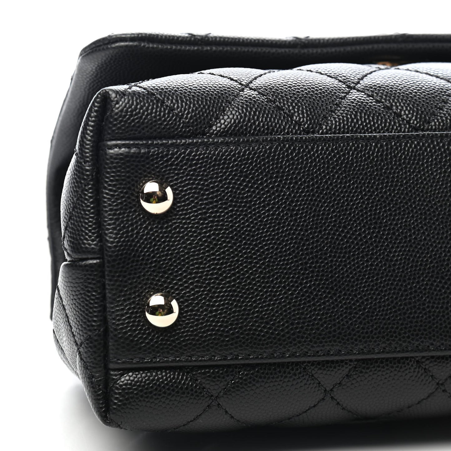 Caviar Quilted Mini Coco Handle Flap Black