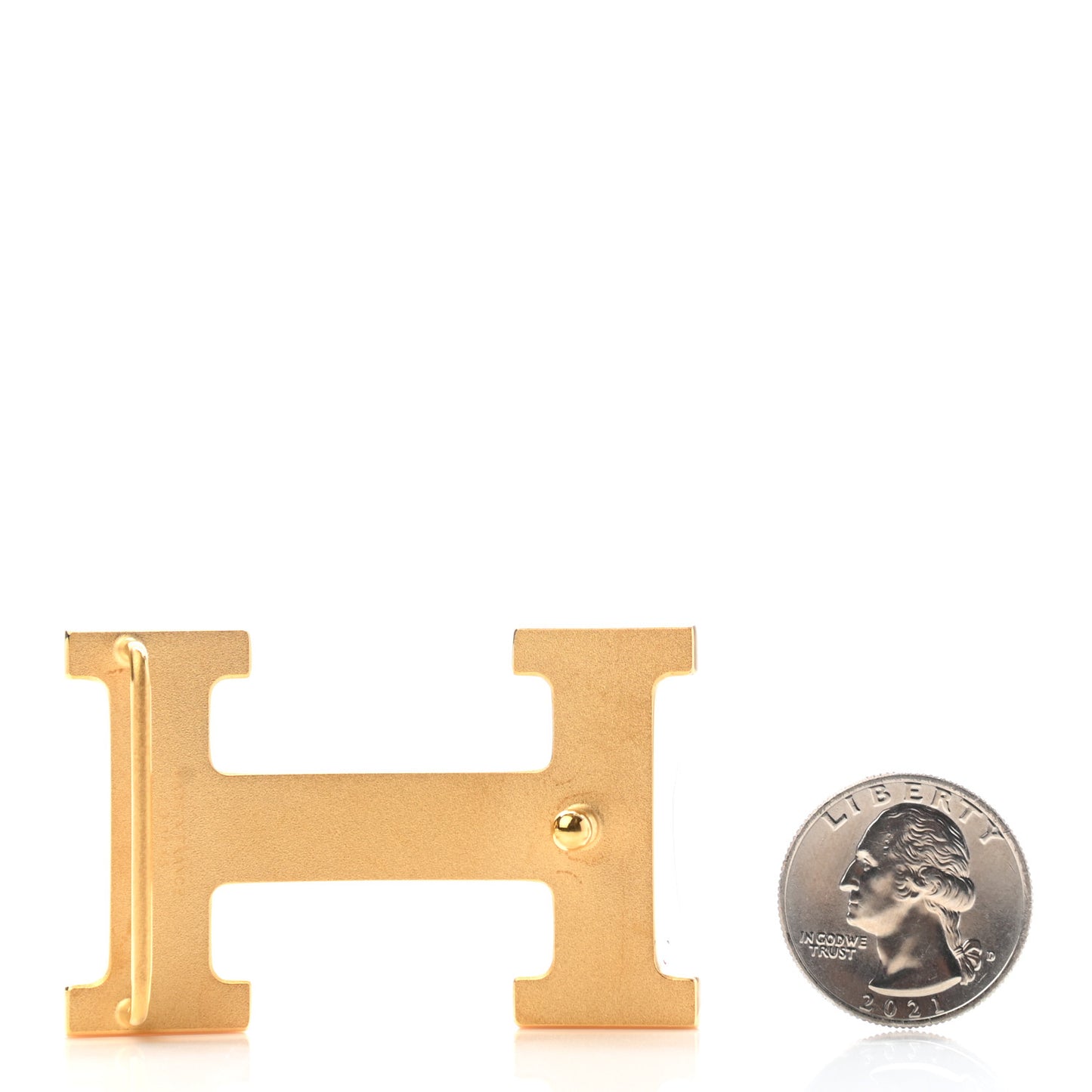 Polished 32mm H Belt Buckle Gold