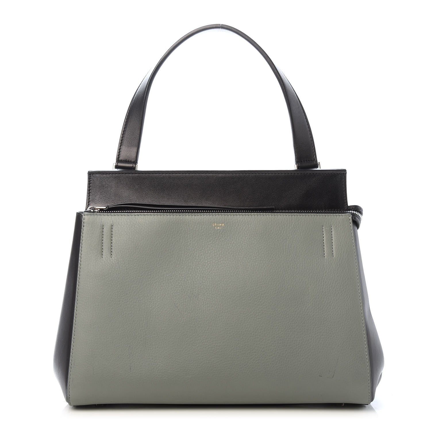 Celine Calfskin Medium Bi-Color Edge Shoulder Bag Almond 1 of 10