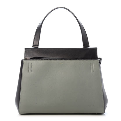 Celine Calfskin Medium Bi-Color Edge Shoulder Bag Almond 1 of 10