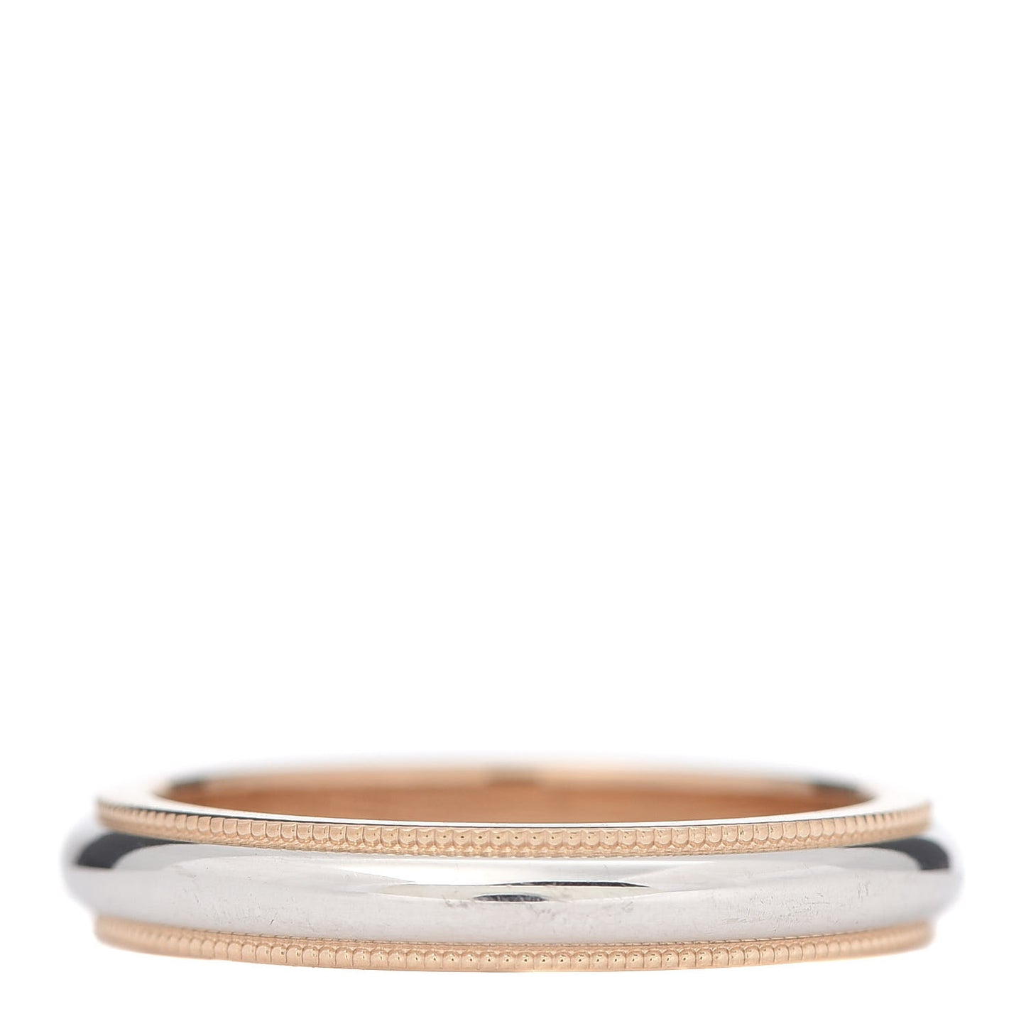 Platinum 18K Rose Gold 3mm Milgrain Band Ring 53 6.5