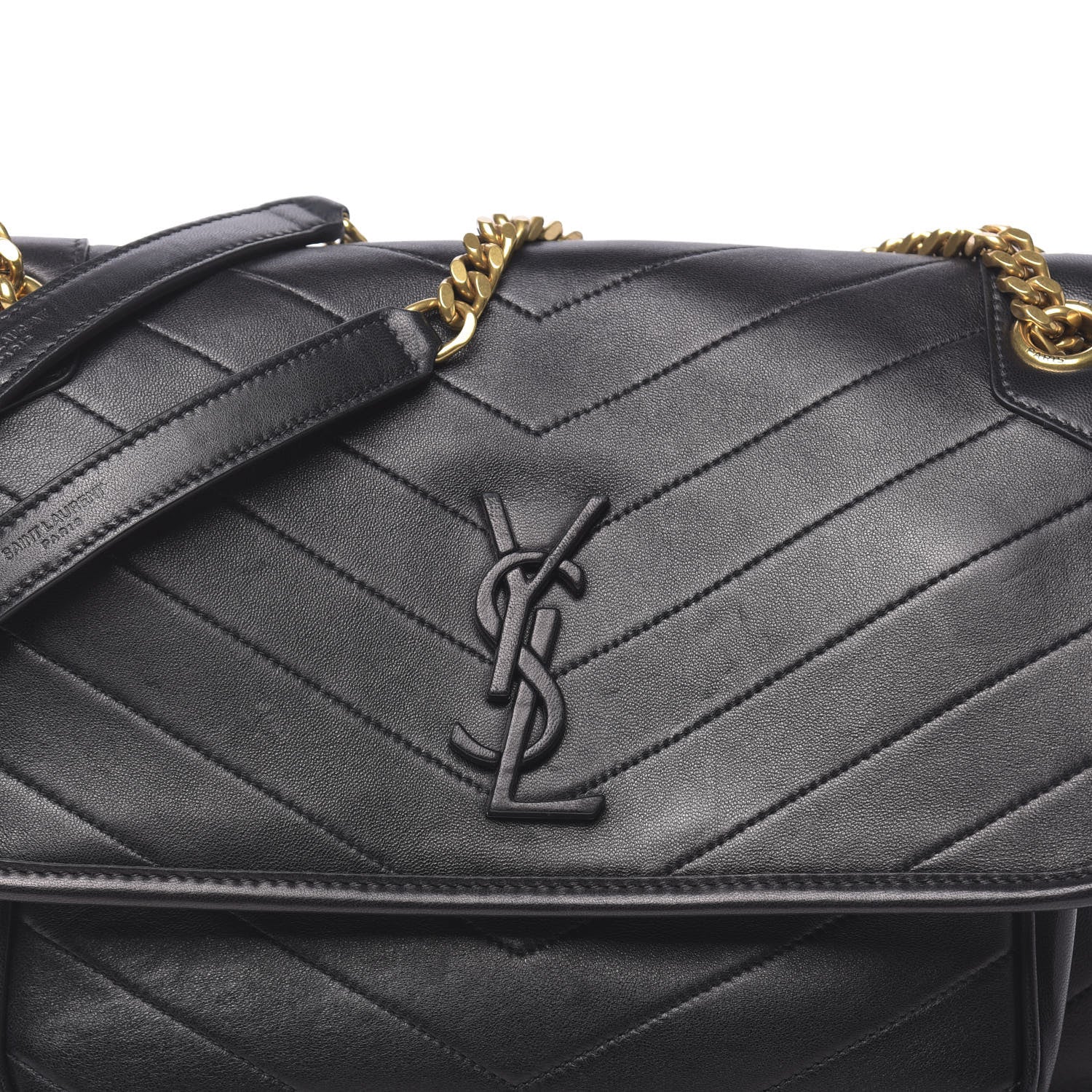 Saint Laurent Lambskin Matelasse Monogram Medium Niki Chain Satchel Black 7 of 9