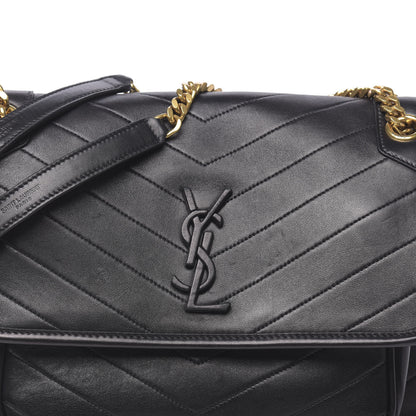 Saint Laurent Lambskin Matelasse Monogram Medium Niki Chain Satchel Black 7 of 9